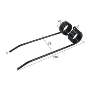 Pick-Up Tine Length:207mm, Width:75mm, Ø5mm - Replacement for Claas, Bautz To fit as: 8072972 | Sparex Part No.S.78058 0.2 kg