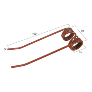 Pick-Up Tine - - - Length:190mm, Width:70mm, Ø5mm - Replacement for Welger To fit as: 0940526700 | Sparex Part No.S.78973 0.26 kg