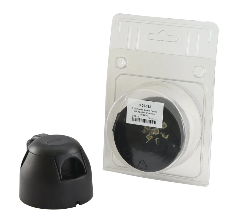 7 Pin Trailer Socket Female with Spade Connectors (Plastic) 12v Agripak | Sparex Part No.S.27692 0.08 kg