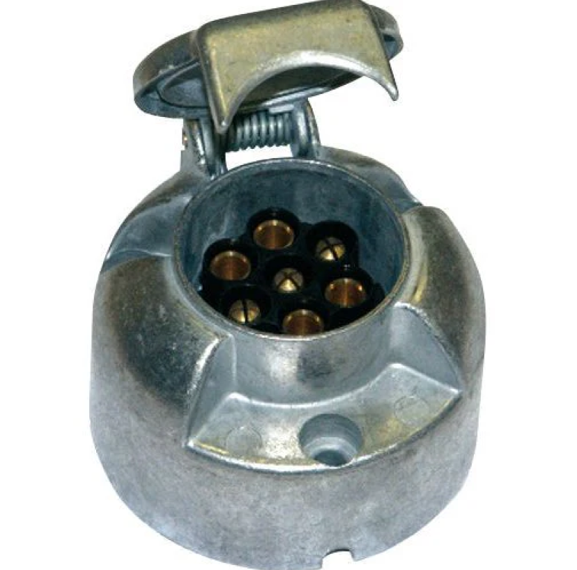 7 Pin Trailer Socket Female with Spade Connectors (Metal) 12v | Sparex Part No.S.26341 0.12 kg